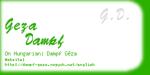 geza dampf business card
